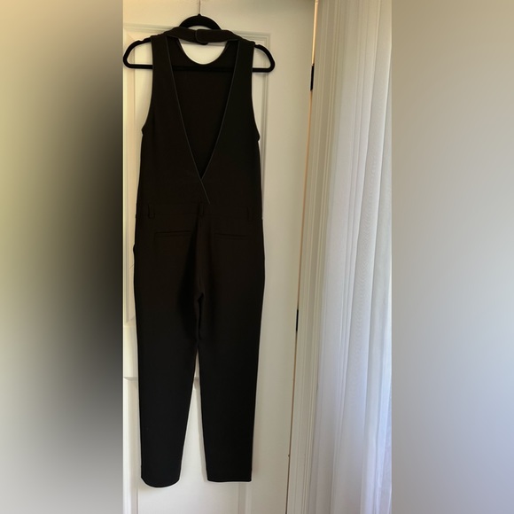 IRO Black Gennia Jumpsuit w/ Leather Trim - Size 36 - Picture 7 of 9